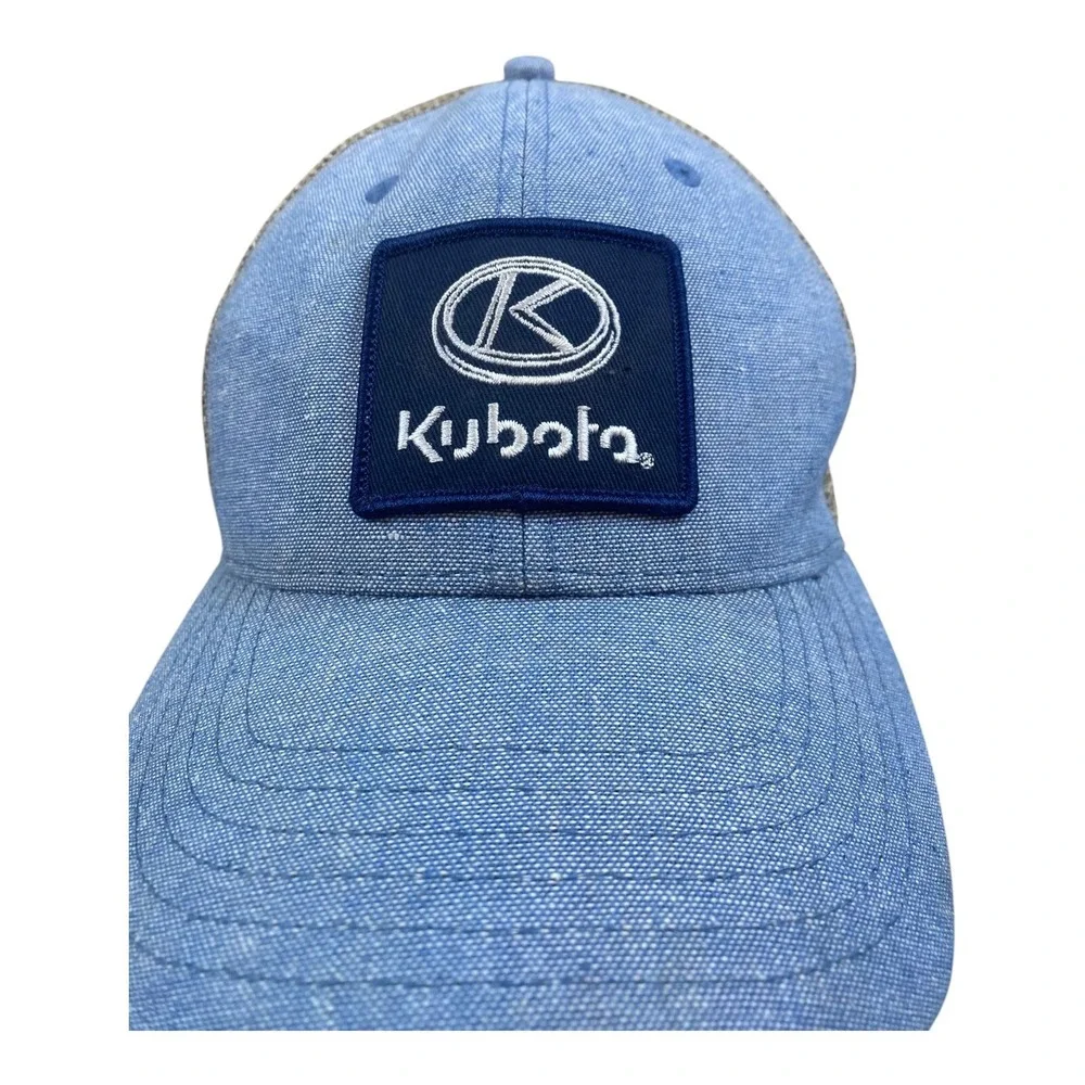 Kubota Trucker Hat Mens Blue Meshback Embroidered Patch Logo Adjustable Cap - Picture 2 of 10